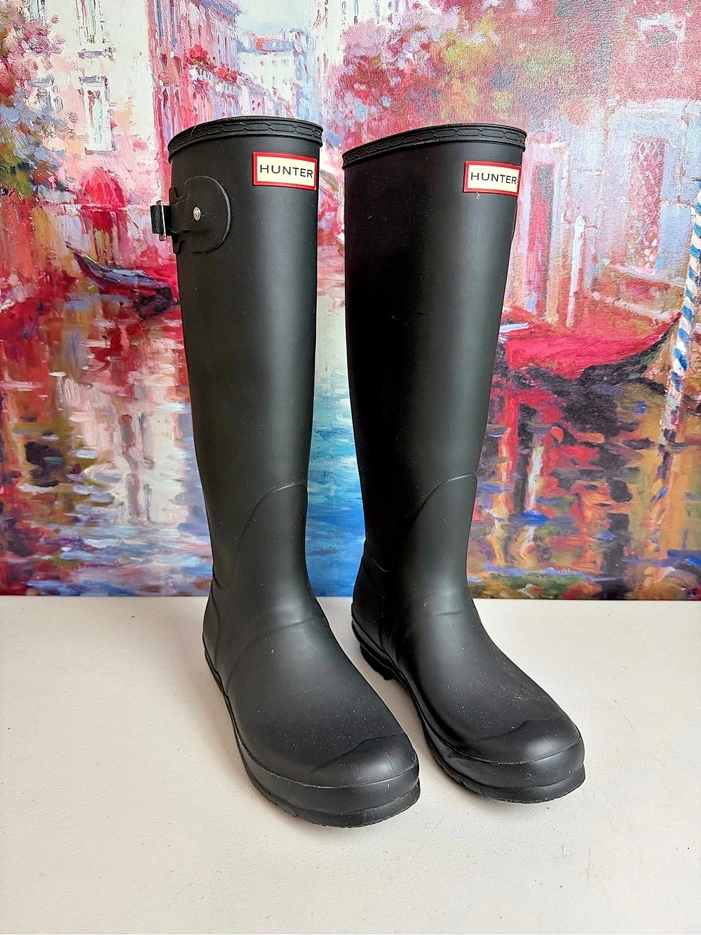 Hunter Original Tall Rain Boots Black US 9